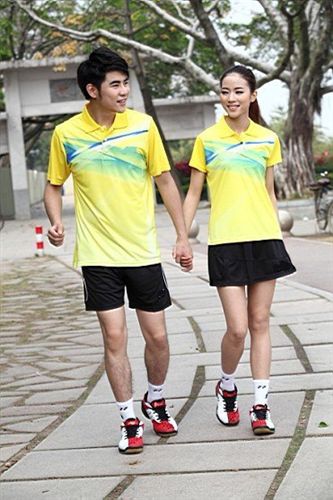 乒乓球服 2015新款羽毛球服 男女運動情侶裝 短袖褲裙吸汗速干印號字LOGO原始圖片2