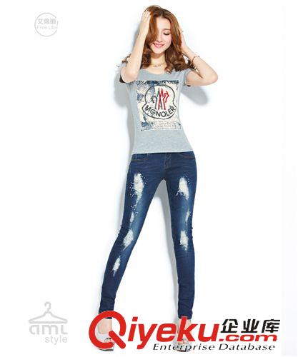 （t恤）新款 2015夏裝白色新款t恤女短袖純棉打底衫韓版圓領緊身純色半袖女款原始圖片2