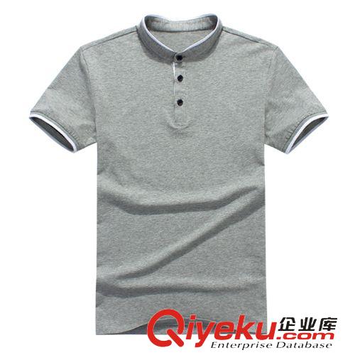 男裝精品 2015夏季男士時尚陽光純棉立領扣子偽假兩件男式短袖T恤 批發