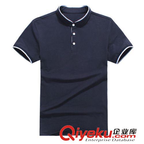 男裝精品 2015夏季男士時尚陽光純棉立領扣子偽假兩件男式短袖T恤 批發