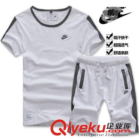 運動套裝 2105新款夏裝品牌運動服夏季短袖T恤男士運動健身套裝批發代發原始圖片2