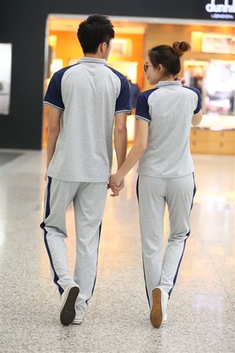 短套裝 廠家直批夏裝情侶運(yùn)動(dòng)套裝 男女運(yùn)動(dòng)套裝純棉短袖長褲休閑套裝原始圖片2
