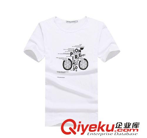 春夏短袖 短褲 2015新品t恤男士 純棉圓領(lǐng)春裝短袖T恤 夏季男式印花T恤一件代發(fā)