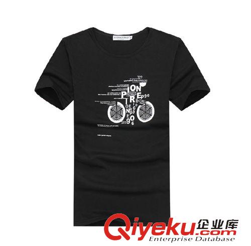 春夏短袖 短褲 2015新品t恤男士 純棉圓領(lǐng)春裝短袖T恤 夏季男式印花T恤一件代發(fā)