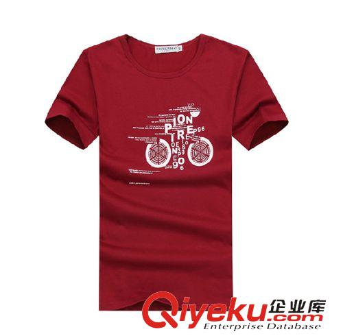 春夏短袖 短褲 2015新品t恤男士 純棉圓領(lǐng)春裝短袖T恤 夏季男式印花T恤一件代發(fā)