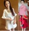 3月新款第二波 女裝廠家直銷韓版露肩荷葉短袖A字娃娃新款女連衣裙原始圖片3