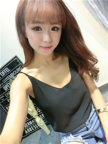 5.28 2015夏季必備百搭輕薄透氣居家四色雙層吊帶背心 女原始圖片3