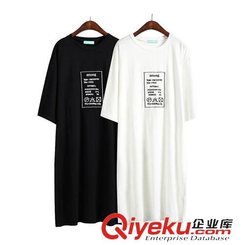 5.20 2015夏裝新款韓國代購印花寬松長款T恤連衣裙 女原始圖片3