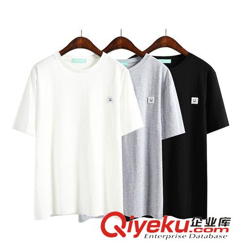 5.18 2015夏季新款韓版刺繡笑臉情侶百搭寬松顯瘦短袖t恤 女原始圖片3