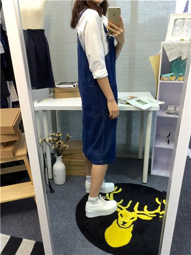 5月14號新款 2015韓國夏季新款牛仔背帶裙連衣裙 中長款牛仔連衣裙原始圖片2