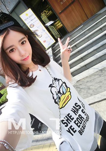 5月14號(hào)新款 2015夏裝新款 可愛卡通兔子胡蘿卜繡花純棉短袖T恤女潮