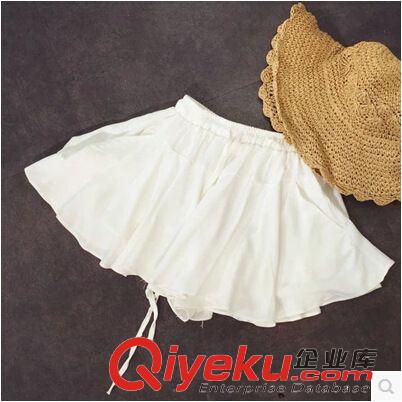 5月14號(hào)新款 2015夏季新款女裝 松緊腰系帶飄逸下擺 雙層裙擺褲裙原始圖片3