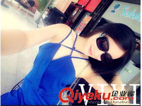 背帶裙連體裙/褲 2015夏季新款女裝歐美風dp名媛性感夜店交叉肩帶露背肩連體褲潮原始圖片2