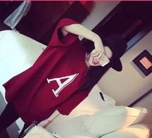 T恤 2015春裝自制韓版女裝A字母長(zhǎng)袖T恤打底衫寬松顯瘦上衣女原始圖片3