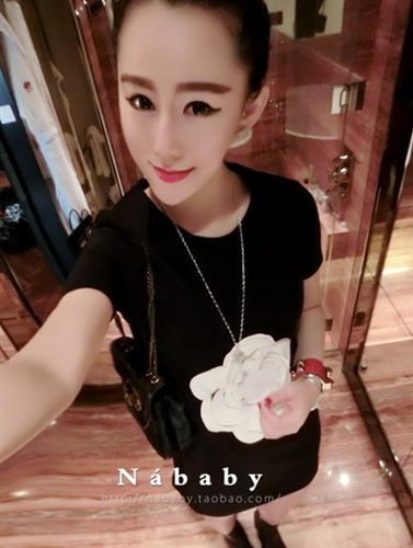 連衣裙 2015歐美dp超好質量范思山茶花百搭顯瘦連衣裙打底裙女