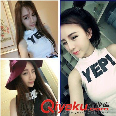 小背心/吊帶 高領(lǐng)yep！百搭潮潮小背心
