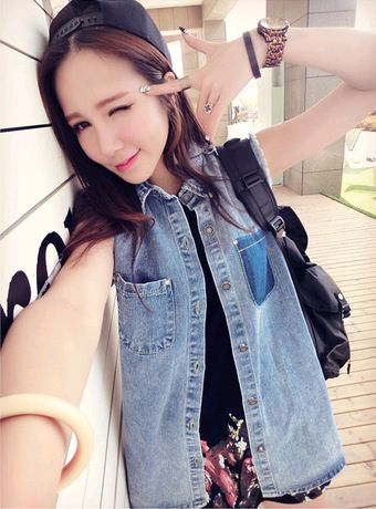 小背心/吊帶 韓版簡約款 情侶t恤條紋短袖女無袖背心裙