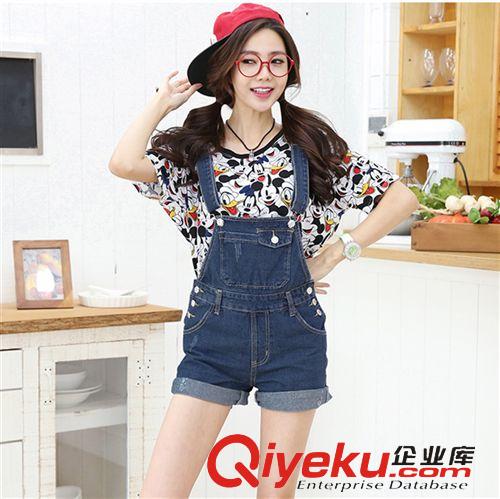 牛仔專區(qū) 2015夏季女裝新款背帶短褲時尚韓版牛仔短褲背帶褲熱銷爆款