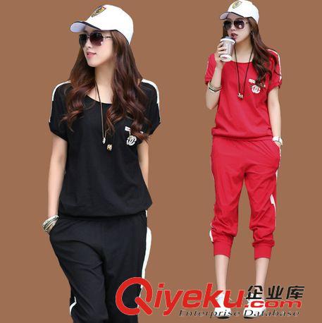 五月新款 2015夏季新款時尚圓領短袖學生班服寬松休閑運動套裝女