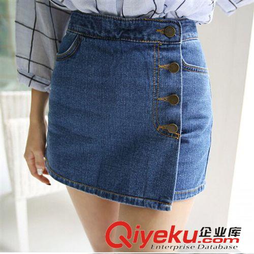 牛仔系列 2015夏季新款女裝顯瘦半身裙韓版時尚修身不對稱潮流精品牛仔中裙