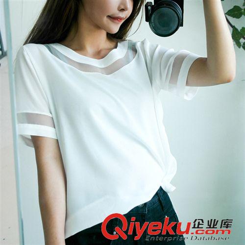 女式T恤 青春短袖T恤韓國顯瘦純棉打底衫2015歐美休閑修身上衣地攤衣服女