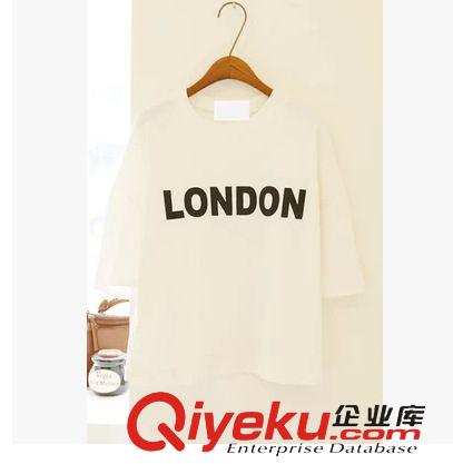女式T恤 歐洲站字母短袖T恤女日系森女修身休閑百搭打底小衫簡單純棉上衣原始圖片3