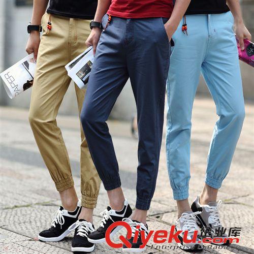 店長推薦/爆款 新款 夏季 男士 純棉七分褲休閑 運(yùn)動(dòng)褲 系繩束腳褲子修身 批發(fā)