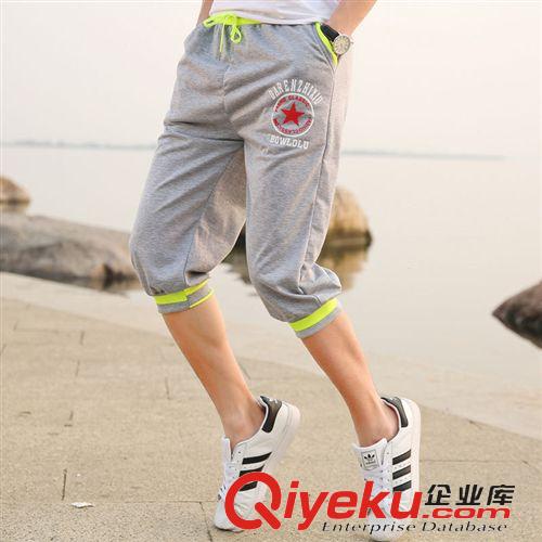 店長推薦/爆款 新款 夏季 男士 純棉七分褲休閑 運(yùn)動(dòng)褲 系繩束腳褲子修身 批發(fā)原始圖片2