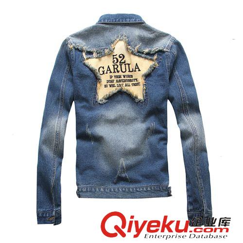 夾克/皮衣/外套 男款歐美四季搭配原創車縫線上衣 金屬鈕扣修身水洗時尚牛仔外套原始圖片3