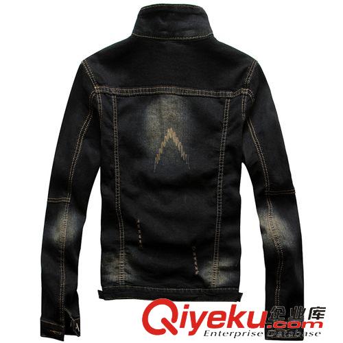 夾克/皮衣/外套 2015春季新款 男高品質(zhì)水洗磨白立領(lǐng)牛仔休閑外套潮 廠家直銷原始圖片2