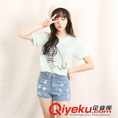 精品女褲 2015新款韓版時尚破洞牛仔短褲卷邊寬松熱褲潮原始圖片2