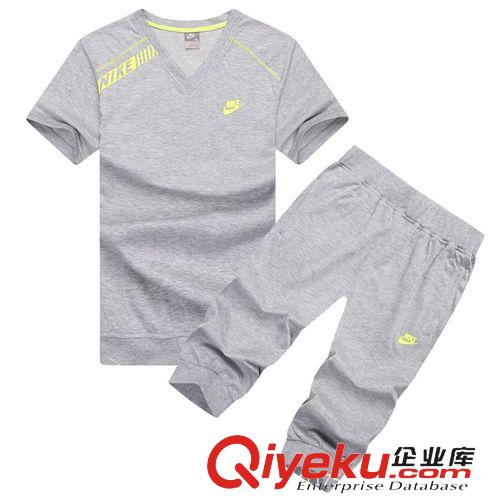夏季運動套裝 品牌男士休閑套裝夏季短袖運動套裝青年學生運動服男裝廠家直銷批原始圖片2