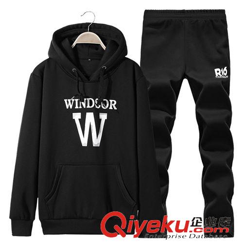 長(zhǎng)袖套裝 2015春裝新品青少年休閑套裝 男女情侶裝卡通連帽T恤高中生運(yùn)動(dòng)裝