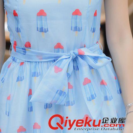 新款五 2015夏裝新款親子裝 韓版雪糕印花母女裝連衣裙原始圖片3