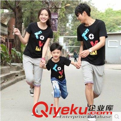 新款五 2015夏新款親子裝 韓版愛的翅膀短袖T恤家庭裝