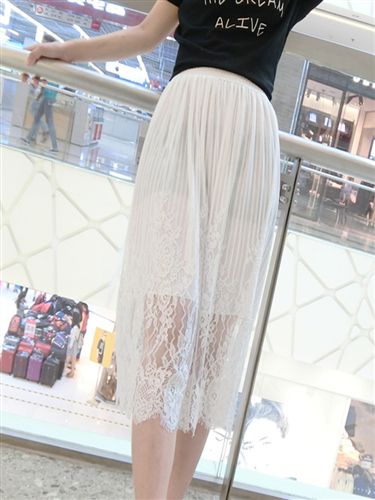 短褲/短裙 2015夏裝新品韓版女式ts鉤花高腰蕾絲半身裙長裙