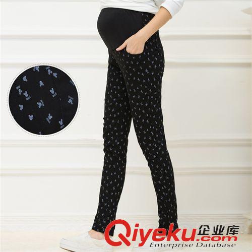 春季孕婦裝 2015年春裝新款孕婦裝 韓版鉛筆小腳修身印花托腹孕婦褲原始圖片2