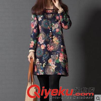 連衣裙 2015新款連衣裙大碼女裝文藝范小清新寬松繡花短袖棉麻連衣裙