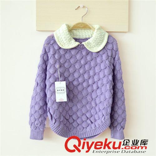 2015新款春裝 批發(fā)女童2015新款春裝毛衣 中大女童圓領(lǐng)毛衣130-160一件代發(fā)