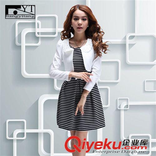 精品套裝【夏】 甜美春款女裝休閑百搭修身顯瘦甜美小香風圓領兩件套連衣裙短裙