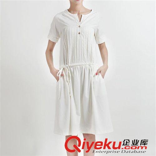 折扣專區(qū) 夏季新款2015韓版顯瘦棉麻連衣裙女裝胖mm文藝范森系寬松亞麻長裙原始圖片2
