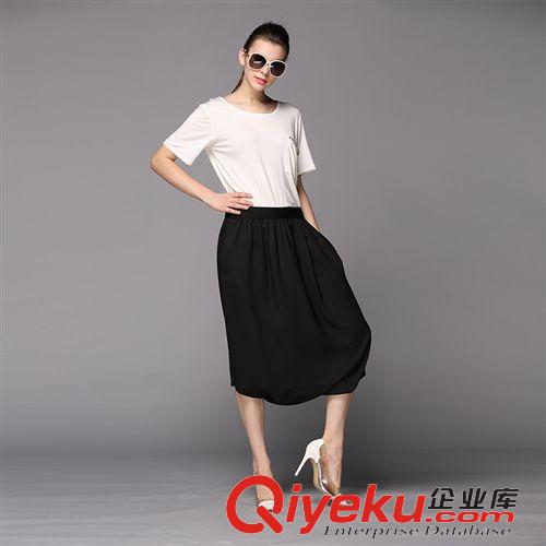 折扣專區(qū) 一件代發(fā)歐洲站2015夏季新款休閑大碼女裝雪紡套裝時(shí)尚寬松裙套裝原始圖片3