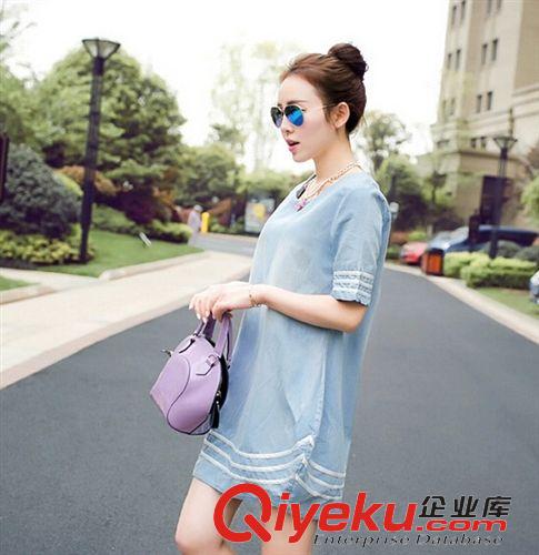 孕婦裙 新款韓版春夏季孕婦裝韓版時(shí)尚牛仔孕婦裙原始圖片2