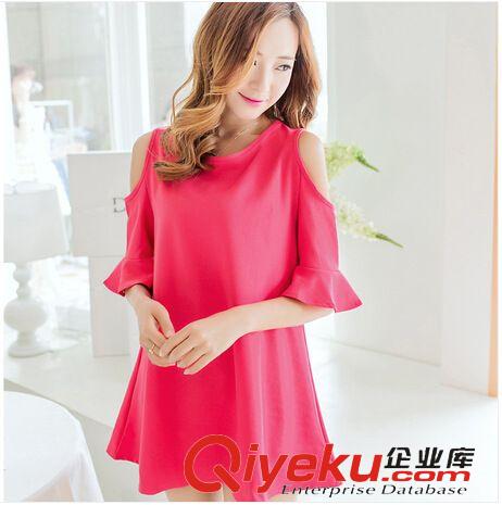 孕婦裙 2015新款夏裝孕婦寬松短袖中長(zhǎng)款連衣裙