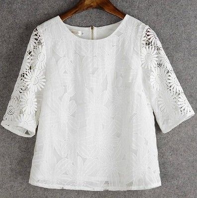 蕾絲衫、雪紡衫 夏裝新款韓版女裝襯衫印花短袖雪紡衫女寬松上衣小衫