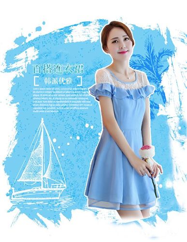 夏季熱賣款 2015夏季女裝蕾絲縷空連衣裙 韓版修身短袖氣質(zhì)連衣裙廠家直銷原始圖片2