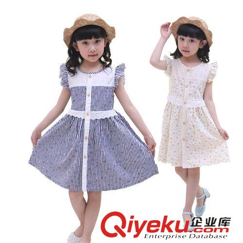 15新款裙子 新款2015夏季新款童裝 韓版純棉中大童碎花連衣裙 女童棉布裙潮原始圖片2
