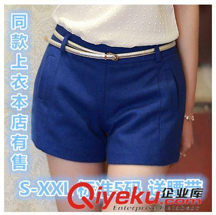 休閑褲/打底褲 2015新款夏韓版女裝 時尚百搭顯瘦 開袋拉鏈純色中腰休閑短褲 女原始圖片3