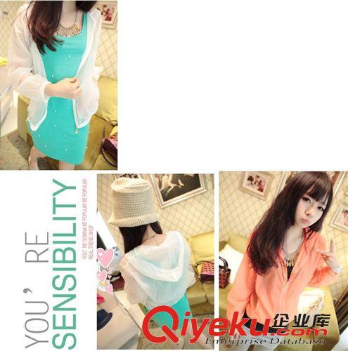 上衣系列 2015新款透明薄短外套女士夏裝正品防曬服沙灘衫韓版空調(diào)衫百搭原始圖片3