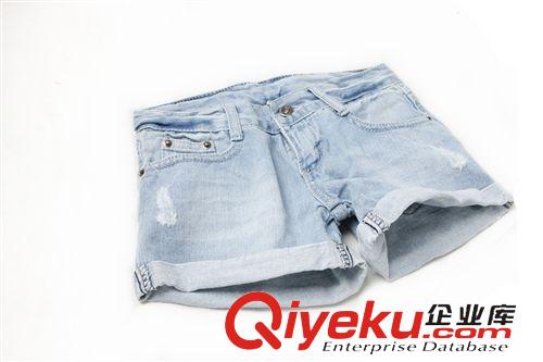 牛仔短褲 2015夏新款牛仔短褲女韓版卷邊磨破牛仔短褲大碼寬松時尚潮流女士原始圖片3